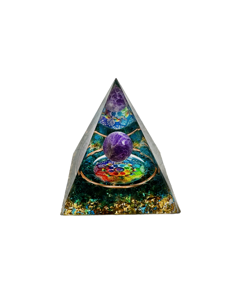 Purple Globe Orgonite Pyramid