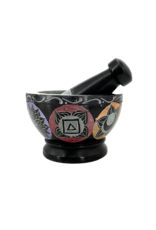 Seven Chakra Mortar and Pestle 3.5"D