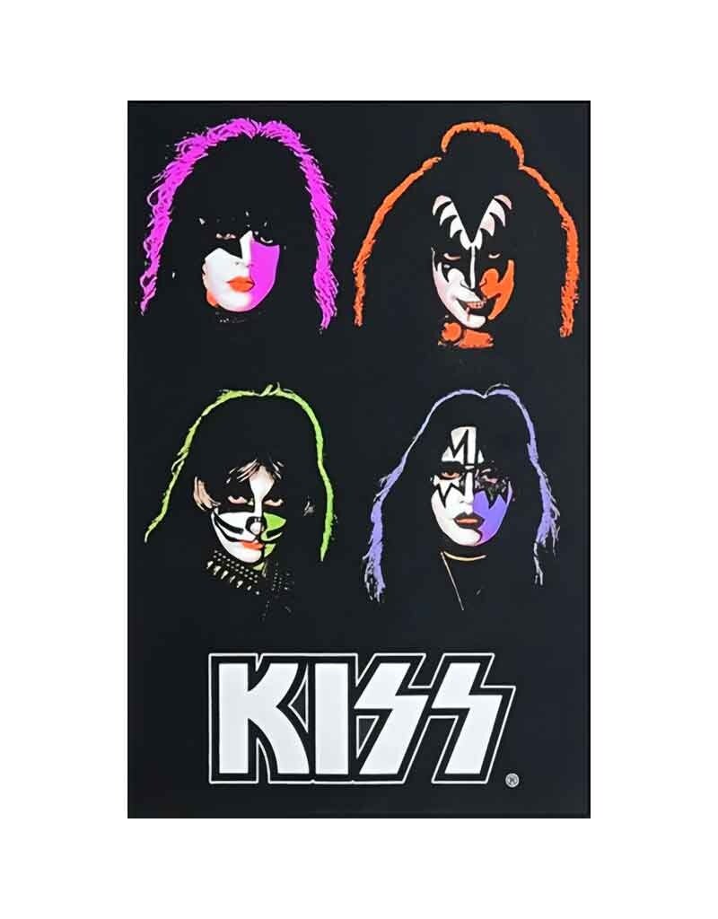 KISS - 4 Faces Blacklight Poster 23" x 35"