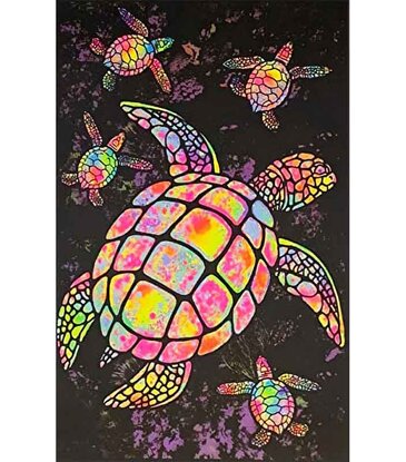 Painted Sea Turtle Blacklight Poster 23" x 35"