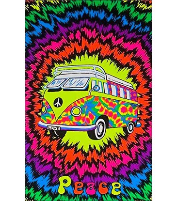 Peace Bus Blacklight Poster 23" x 35"