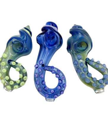 5" Nick-O Tentacle Cobalt Blue Hand Pipe