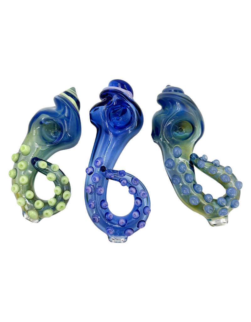 5" Nick-O Tentacle Cobalt Blue Hand Pipe