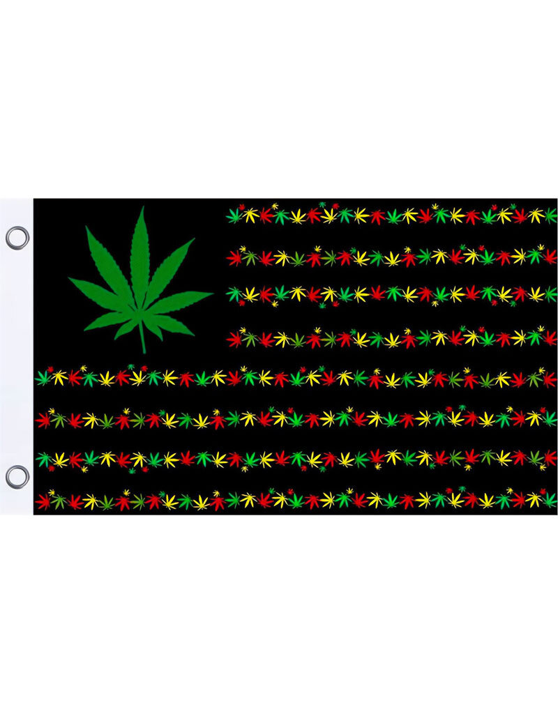 Fly Flags - Rasta Herbal Leaf American Flag