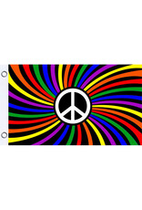 Fly Flags - Peace Sign Rainbow Vortex