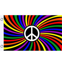 Fly Flags - Peace Sign Rainbow Vortex