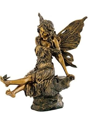 Fairy Aster with Butterfly on Feet Statue 14"H