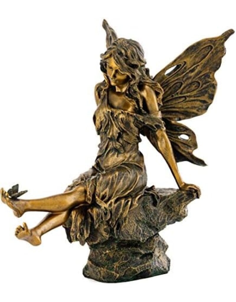 Fairy Aster with Butterfly on Feet Statue 14"H