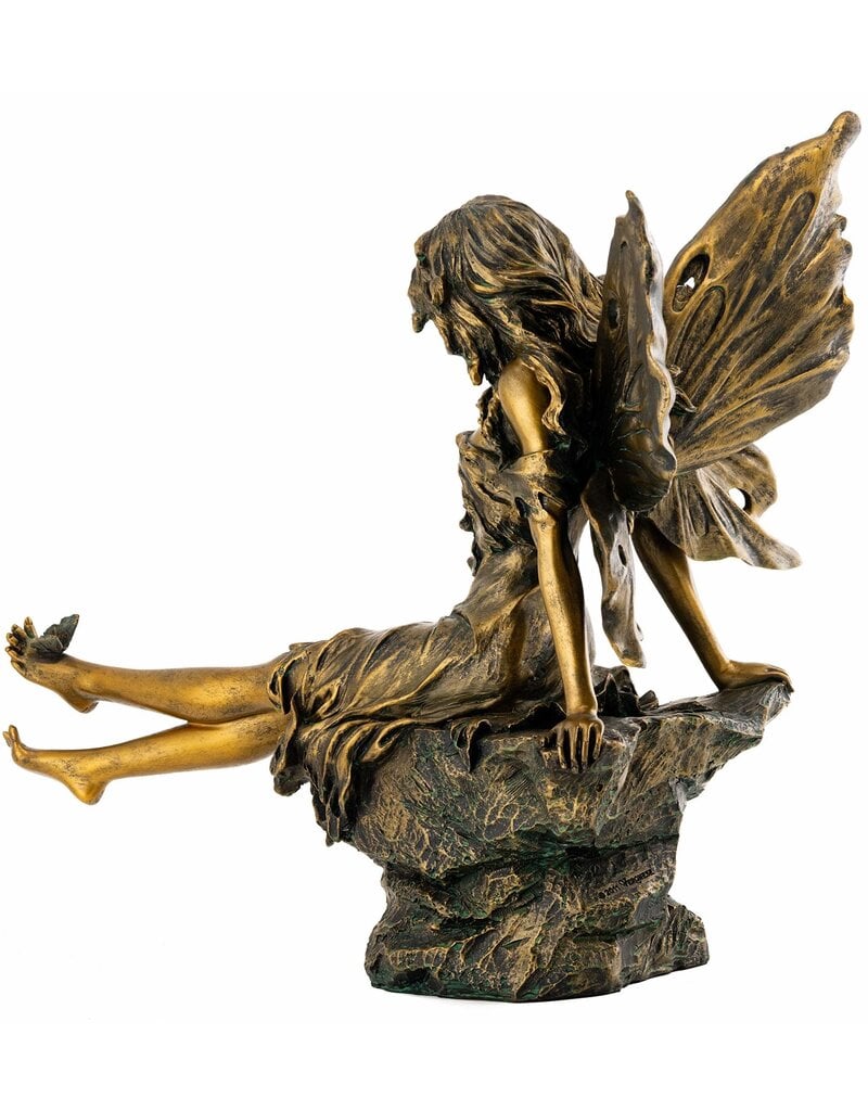 Fairy Aster with Butterfly on Feet Statue 14"H