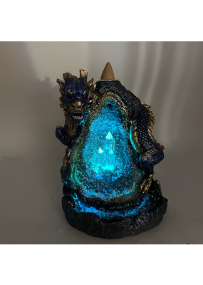 Chinese Dragon LED Backflow Incense Burner Blue