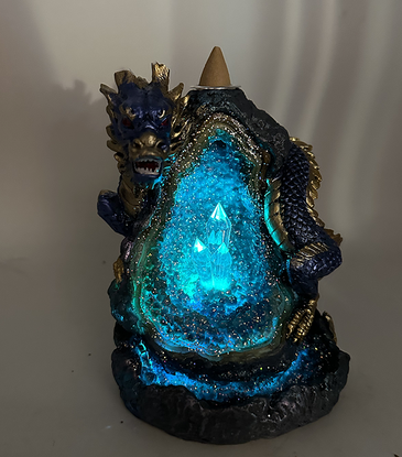 Fantasy Gifts Chinese Dragon LED Backflow Incense Burner Blue