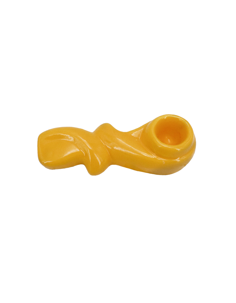 3" Twisty Ceramic Hand Pipe Tangerine