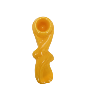3" Twisty Ceramic Hand Pipe Tangerine