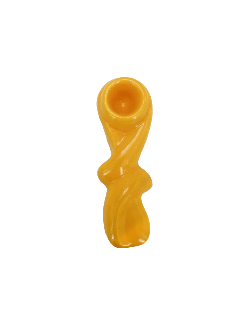 3" Twisty Ceramic Hand Pipe Tangerine