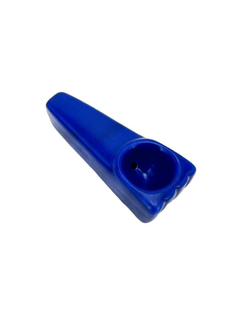 3" Triangle Ceramic Hand Pipe Blue