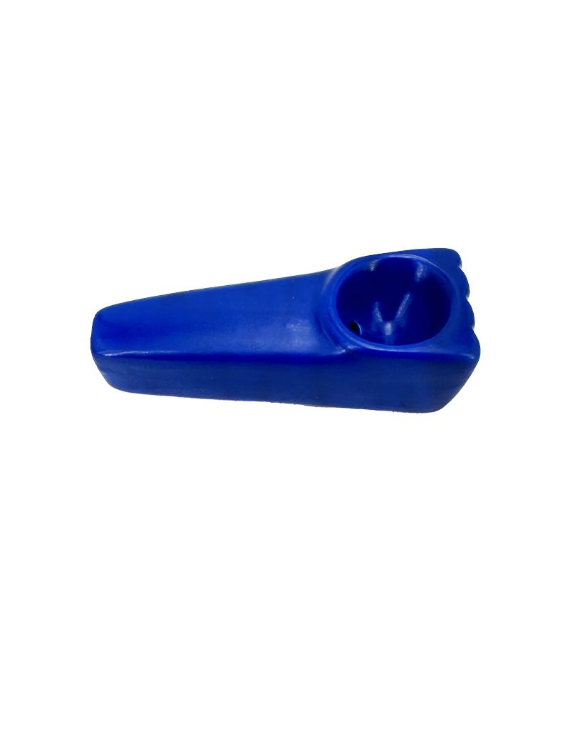 3" Triangle Ceramic Hand Pipe Blue