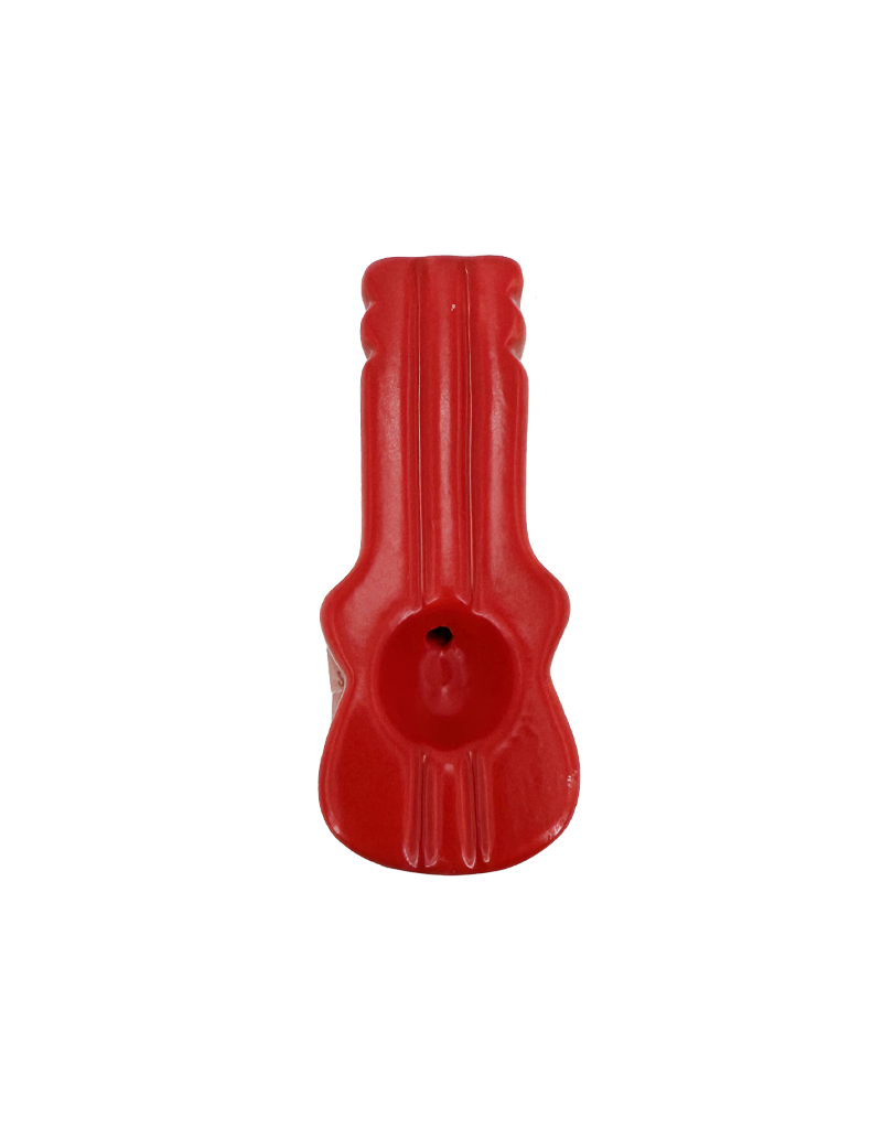 3" Guitar Ceramic Hand Pipe Red