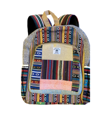 Himalayan Hemp Patchwork Pure Hemp Backpack