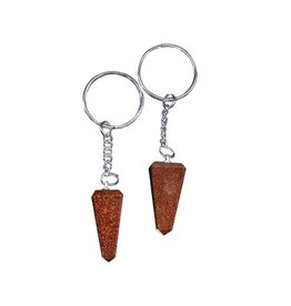 Red Goldstone Obelisk Keychain