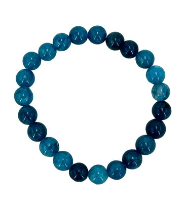 Crystal River Gems Teal Agate Tumbled Bead Stretch Bracelet