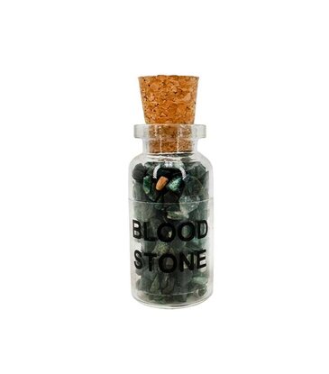 Crystal River Gems Blood Stone Gemstone Bottle 3"H