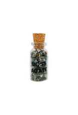 Moss Agate Gemstone Bottle 3"H