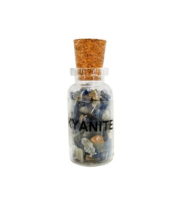 Crystal River Gems Kyanite Blue Gemstone Bottle 3"H