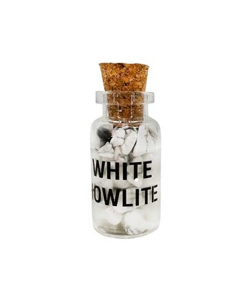 Crystal River Gems White Howlite Gemstone Bottle 3"H