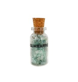 Aquamarine Gemstone Bottle 3"H