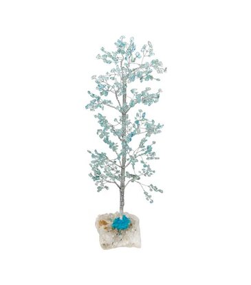 Crystal River Gems Blue Topaz 500 Chip Gemstone Tree with Cluster Base