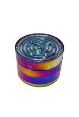 Anodized Rainbow Ball Maze Grinder 2.5"