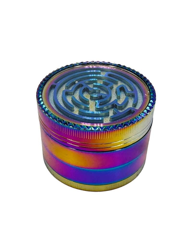 Anodized Rainbow Ball Maze Grinder 2.5"