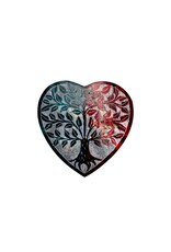 Carved Tree of Life Heart Shaped Storage Box 3"D
