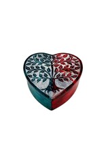 Carved Tree of Life Heart Shaped Storage Box 3"D
