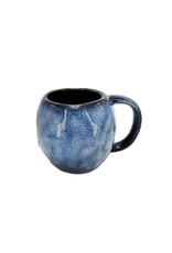 Glazed Ceramic Skull Mug Blue