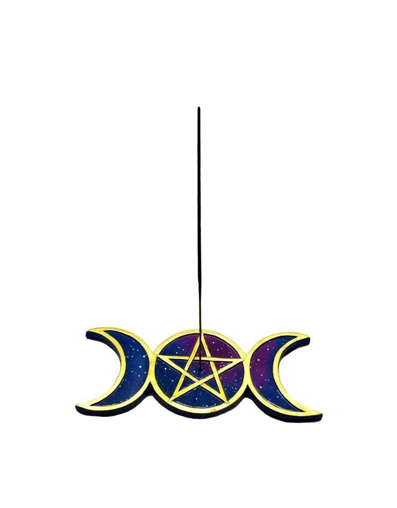 Pentagram and Moon Incense Burner
