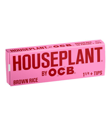 OCB Houseplant by OCB Brown Rice 1 1/4 Rolling Papers with Tips