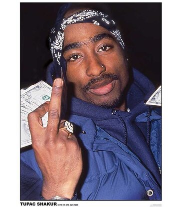 Tupac - Middle Finger Poster 24"x36"