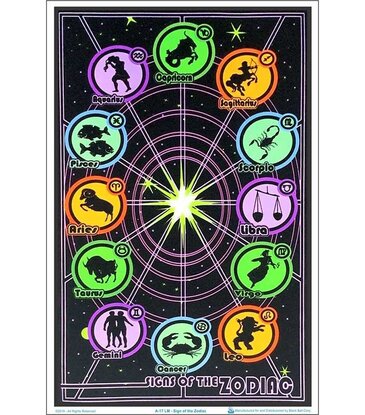 Signs of The Zodiac Blacklight Poster 24"x36"