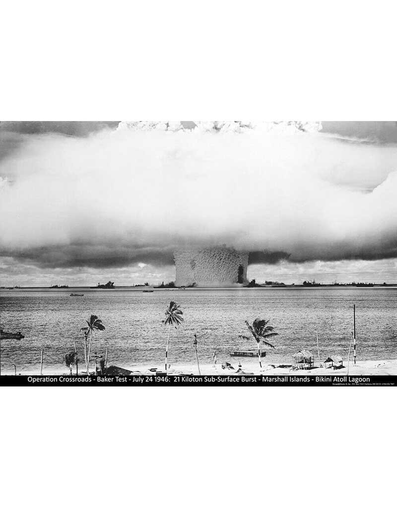 Bikini Island 1946 Atomic Bomb Test Poster 36"x24"