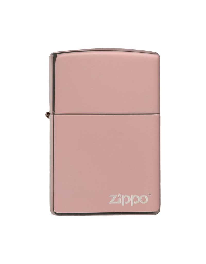High Polish Rose Gold With Zippo Logo - Zippo Lighter