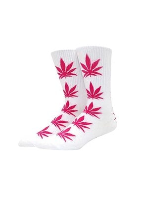 Weed Leaf Socks - Pink and White