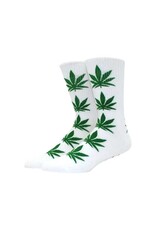Weed Leaf Socks - Green and White