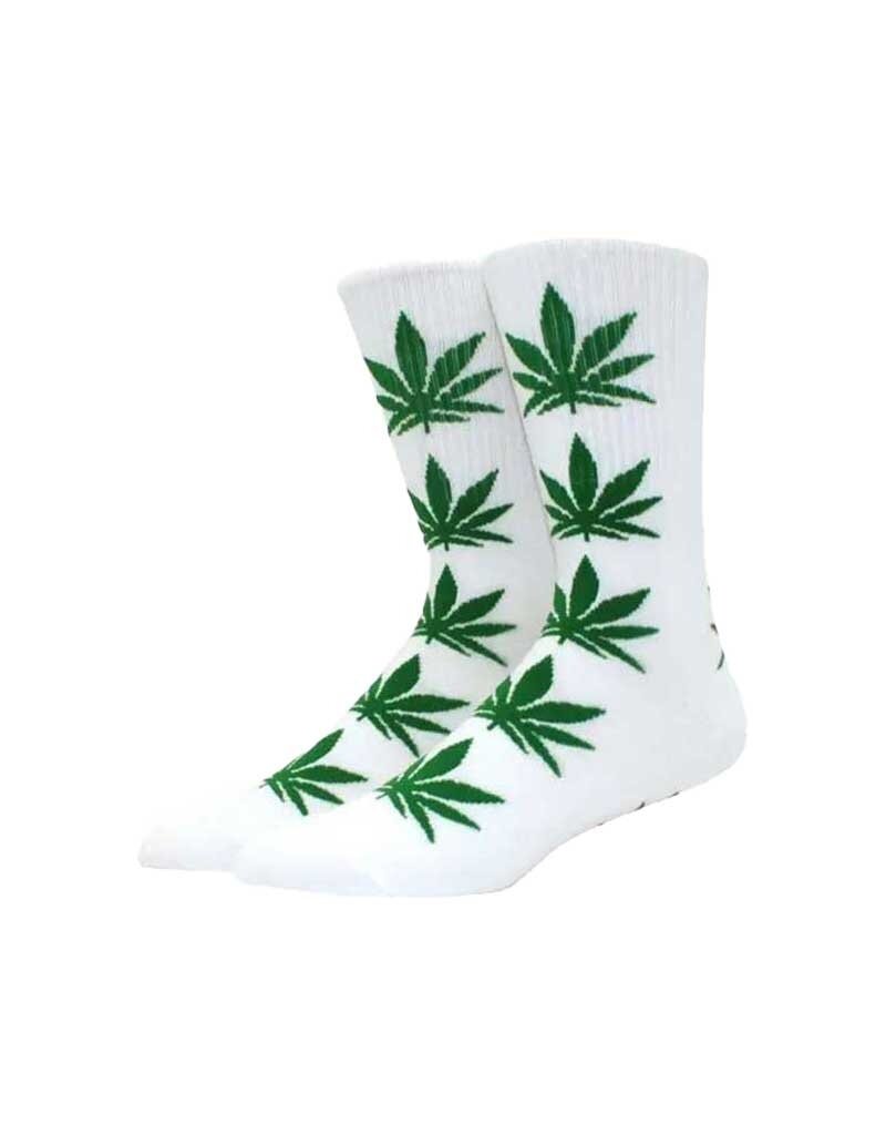 Weed Leaf Socks - Green and White
