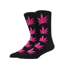 Weed Leaf Socks - Pink and Black