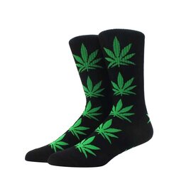 Weed Leaf Socks - Green and Black