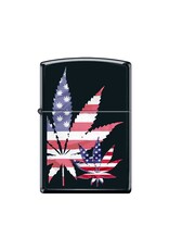 USA Leaf Black Matte - Zippo Lighter