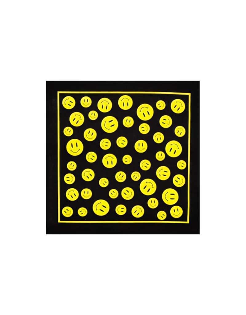 Retro Smiley Face Black Bandana