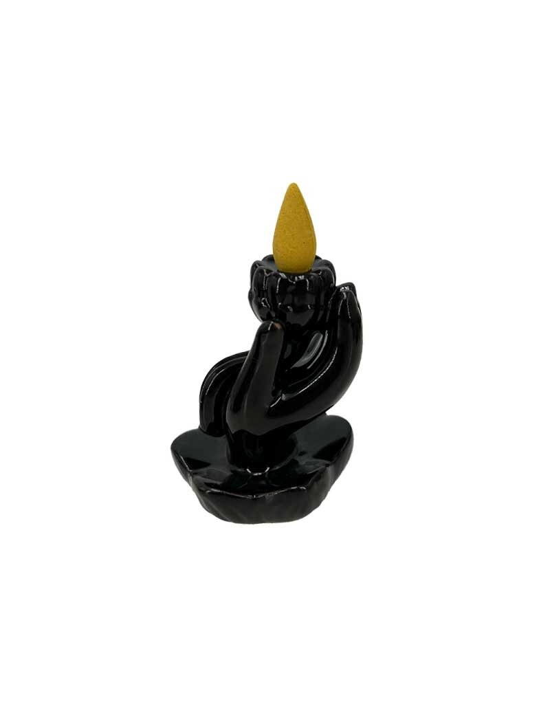 Hand Lotus Flower Ceramic Backflow Incense Burner