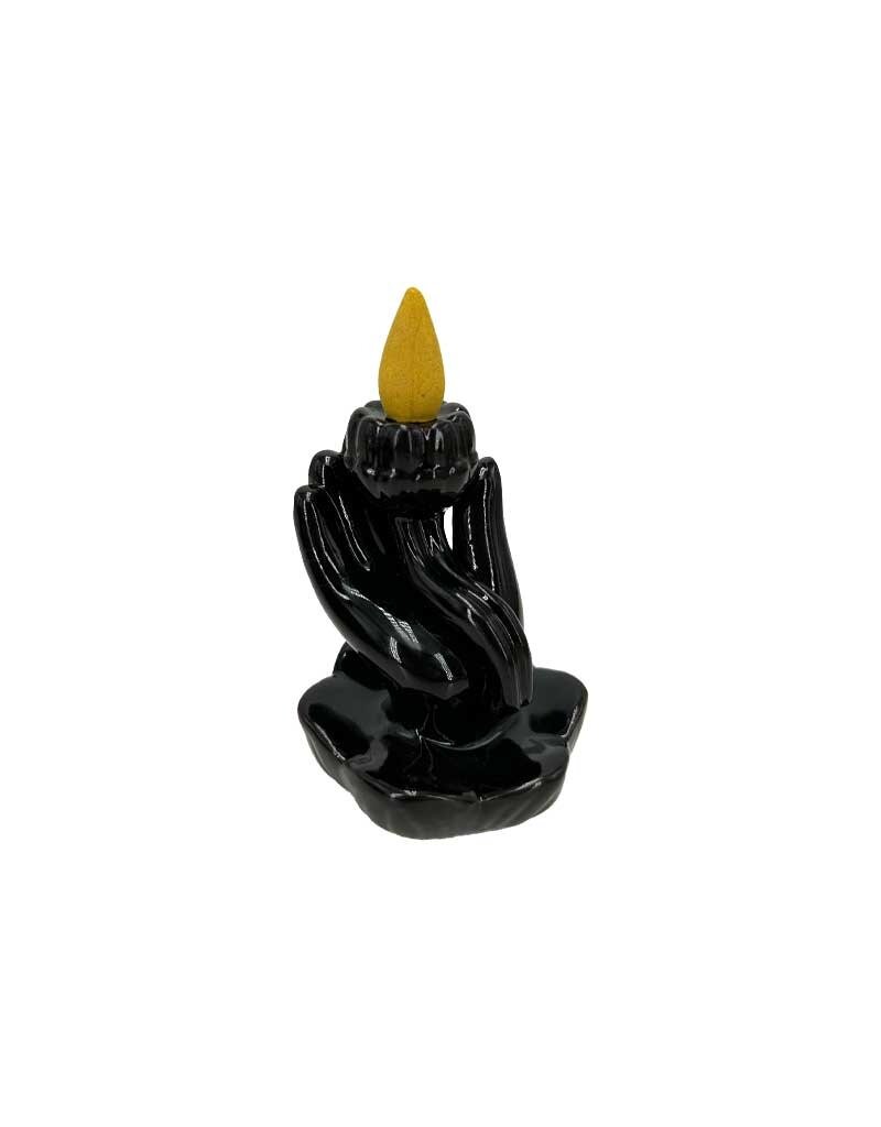 Hand Lotus Flower Ceramic Backflow Incense Burner